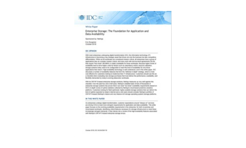 Enterprise Storage: The Foundation for Application and Data Availability (IDC report)