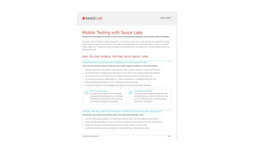 Mobile Testing with Sauce Labs