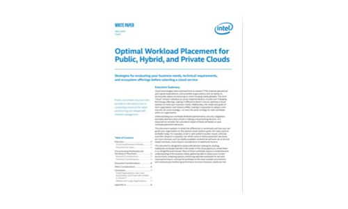 Optimal Workload Placement for Public, Hybrid, and Private Clouds