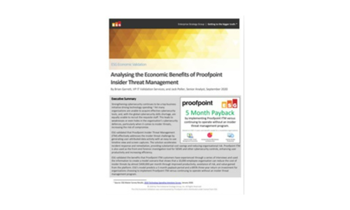 Research Report: ESG Analyses the Economic Benefits of Proofpoint Insider Threat Management