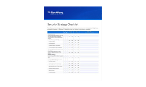 Security Strategy Checklist