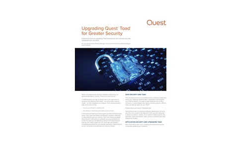 Upgrading Quest Toad for Greater Security