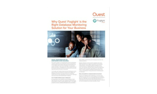 Why Quest Foglight is the Right Database Monitoring Solution for your Business